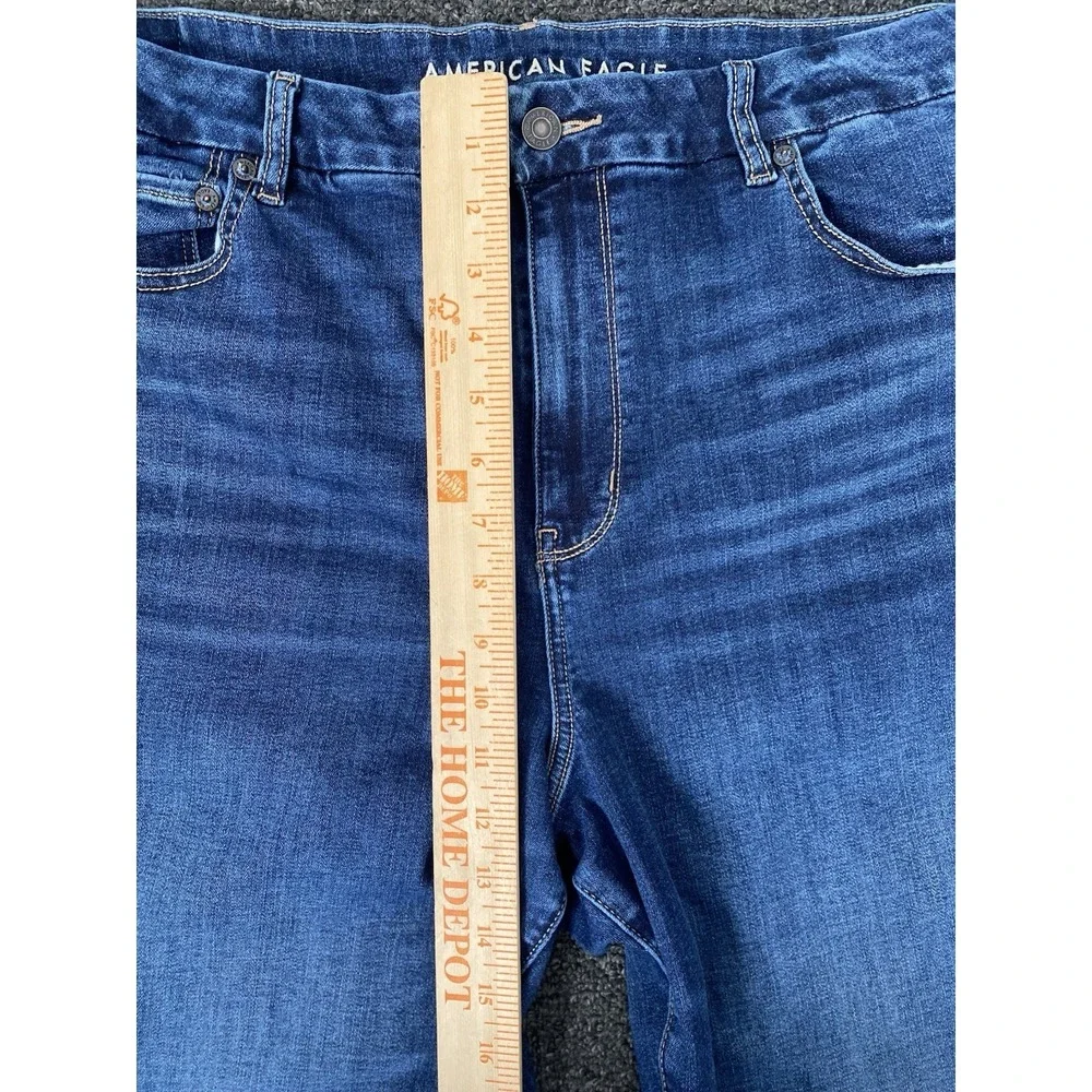American Eagle Curvy Super Hi-Rise Flare Blue Jeans Womens 18 Regular Casual - Picture 4 of 10